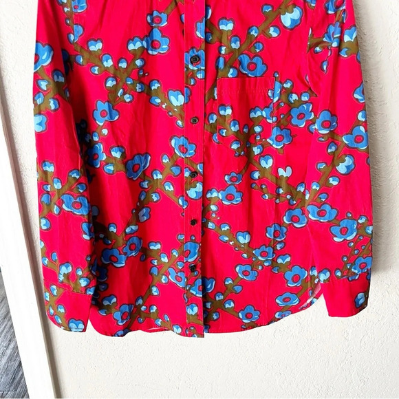 J. Crew Blouse Women's 4 Collection Classic Fit Shirt in Lattice Floral AW202 - Picture 4 of 10